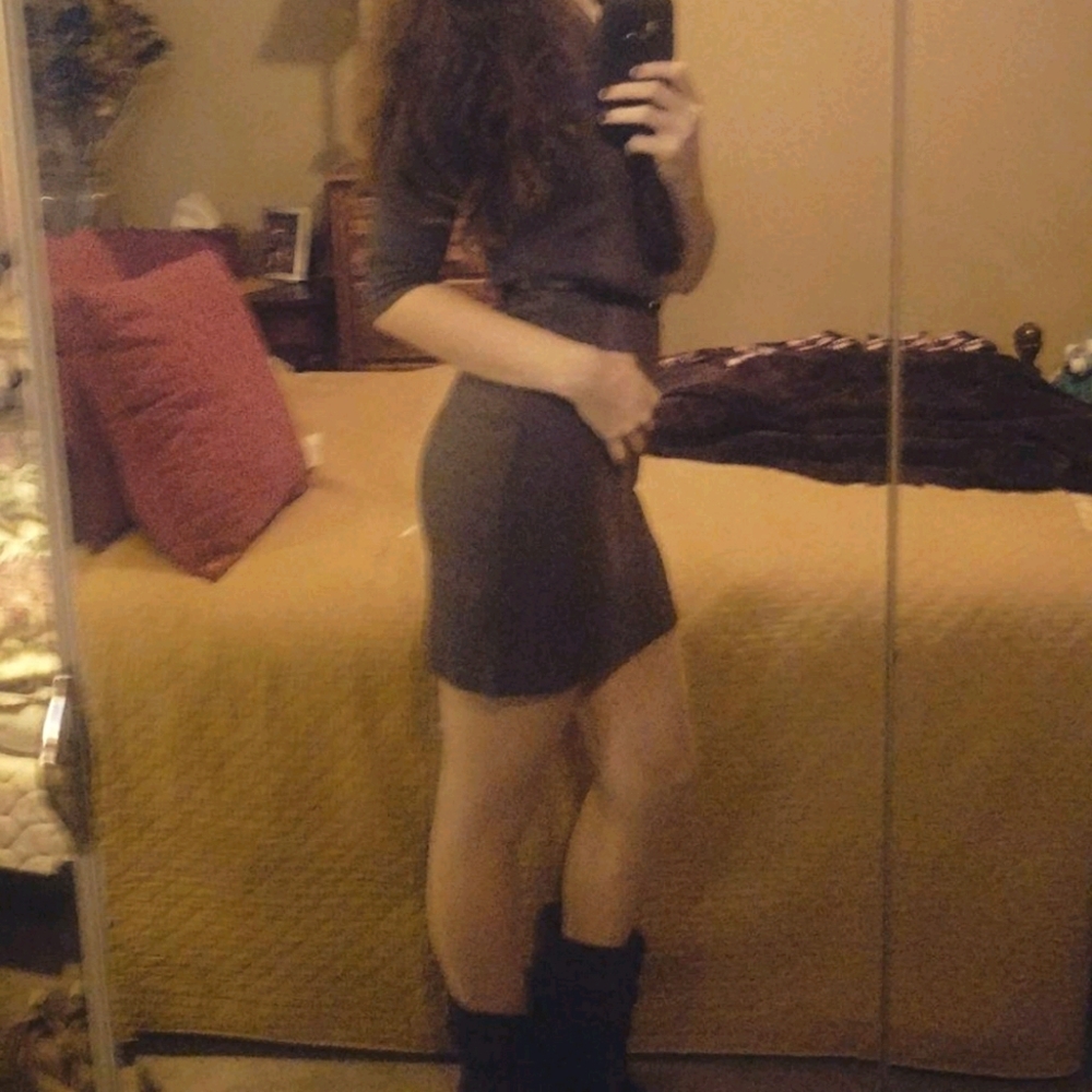 Grey sweater dress